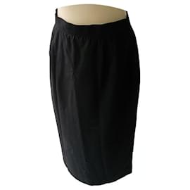 Falda de lana negra Yves Saint Laurent Negro