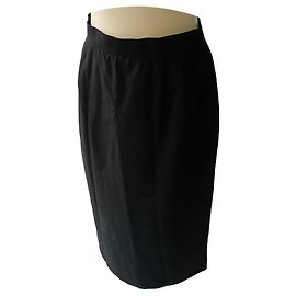 Gonna Yves Saint Laurent in lana nera Nero