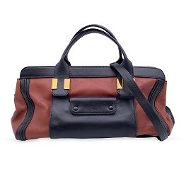 Chloé Bolsa Alice de couro bicolor com alça Marrom