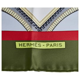 Hermès-Hermes Red Bordeaux Porte Oceane Silk Scarf-Red