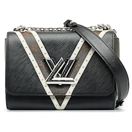Louis Vuitton-Louis Vuitton Black Epi Monogram Twist MM-Brown,Black