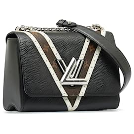 Louis Vuitton-Louis Vuitton Black Epi Monogram Twist MM-Brown,Black