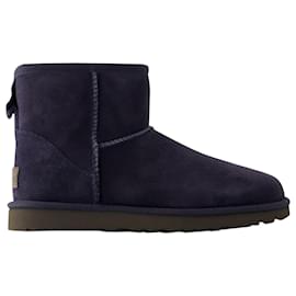 Ugg-Classic Mini II Ankle Boots - Ugg - Leather - Blue-Blue