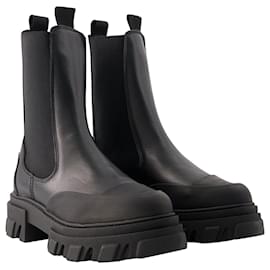 Ganni-Mid Chelsea Boots - Ganni - Leather - Black-Black
