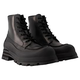 Alexander Mcqueen-Bottines Tread - Alexander Mcqueen - Cuir - Noir-Noir