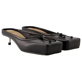Jacquemus-Ballerina Heeled Mules - Jacquemus - Leather - Black-Black