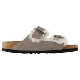 Birkenstock-Arizona VL Shearling Sandals - Birkenstock - Leather - Grey-Grey