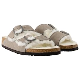 Birkenstock-Arizona VL Shearling Sandals - Birkenstock - Leather - Grey-Grey