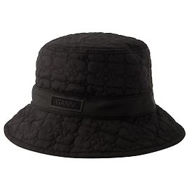 Chapéu balde acolchoado Tech - Ganni - Sintético - Preto Preto