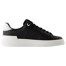 Balmain-B Court Sneakers - Balmain - Leather - Black-Black