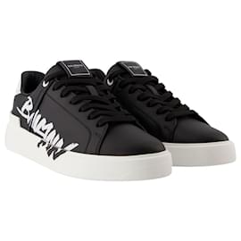 Balmain-Zapatillas B Court - Balmain - Cuero - Negro-Negro