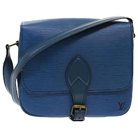 Louis Vuitton-LOUIS VUITTON Epi Cartouchiere MM Shoulder Bag Blue M52245 LV Auth 48742-Blue