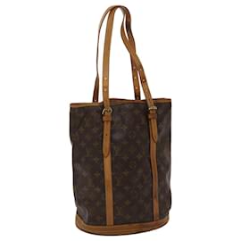 LOUIS VUITTON Monogram Mini Lin Bucket PM Shoulder Bag Brown M95226 Auth  gt2844 