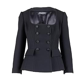 Dolce & Gabbana-Dolce & Gabbana lined-Breasted Wool Jacket-Black