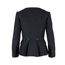 Dolce & Gabbana-Dolce & Gabbana lined-Breasted Wool Jacket-Black