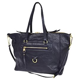 Lumineuse Louis Vuitton Sacs à main Cuir Doré Bleu Marine ref.142686 - Joli  Closet