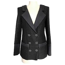 Chanel-CC Buttons Paris/ Seoul Black Tweed Jacket-Black