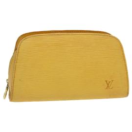Louis Vuitton-LOUIS VUITTON Estuche Epi Dauphine PM Amarillo M48449 LV Auth 48515-Amarillo