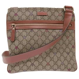 Gucci-GUCCI GG Canvas Shoulder Bag PVC Leather Beige Pink 295257 Auth ki3160-Pink,Beige