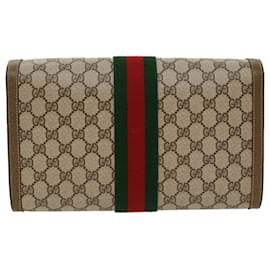 Gucci-GUCCI Pochette GG Canvas Web Sherry Line Beige Rosso Verde 89.01.007 Auth yk7743-Rosso,Beige,Verde