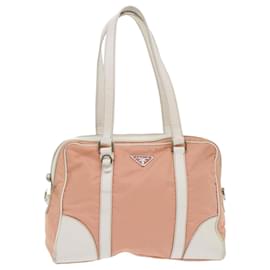 Prada-PRADA Hand Bag Nylon Leather Pink Auth 48453-Pink