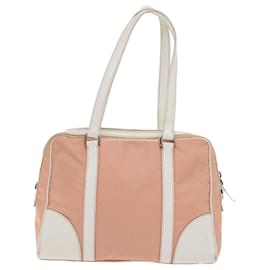 Prada-PRADA Hand Bag Nylon Leather Pink Auth 48453-Pink
