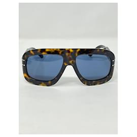 Dior-DIORSIGNATURE M1U Havana mask sunglasses-Brown,Blue,Golden