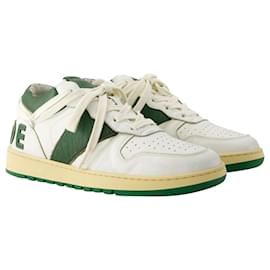 Autre Marque-Rhecess Low Sneakers - Rhude - Leather - White/green-White