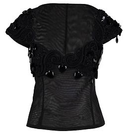 Autre Marque Collection Privée Embellished Top Black