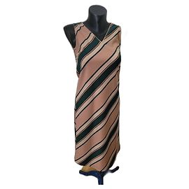 Dolce & Gabbana Robe longue à rayures col V Multicolore
