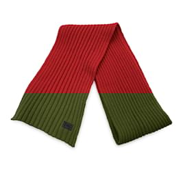 D&G-D& G Dolce & Gabbana Red Wool Ribbed Wrap Scarf-Red