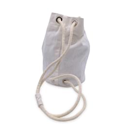 Hermès-Hermes Paris White Cotton Mini Sac Marine Sailor Handbag-White