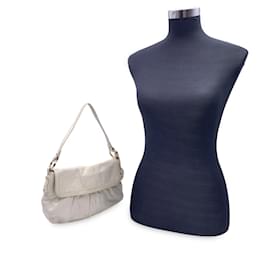 Fendi-Petit sac à bandoulière en cuir verni blanc Chef-Blanc