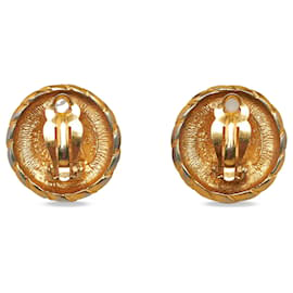 Chanel-Boucles d'oreilles clips Chanel Gold CC-Doré