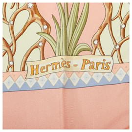Hermès-Hermes Pink Axis Mundi Silk Scarf-Pink