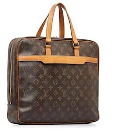 Louis Vuitton-Louis Vuitton Brown Monogram Porte-Documents Pegase-Brown