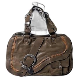 Dior-Dior gaucho bag-Brown,Silvery,Khaki