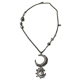 Chanel-CHANEL moon necklace-Silvery