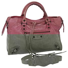 Balenciaga-BALENCIAGA The city Hand Bag Leather 2way Pink 115748 Auth tb682-Pink