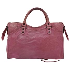 Balenciaga-BALENCIAGA The city Hand Bag Leather 2way Pink 115748 Auth tb682-Pink