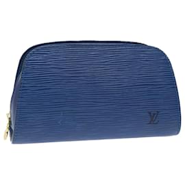Louis Vuitton-LOUIS VUITTON Pochette Epi Dauphine PM Bleu M48445 Auth LV 46250-Bleu