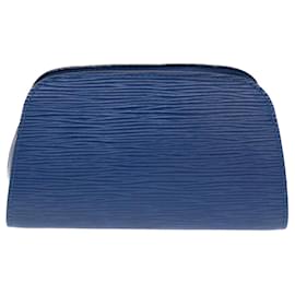 Louis Vuitton-LOUIS VUITTON Estuche Epi Dauphine PM Azul M48445 LV Auth 46250-Azul