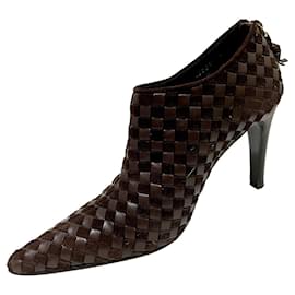 Bottega Veneta-Botteta Veneta woven leather Intrecciato ankle boots-Brown