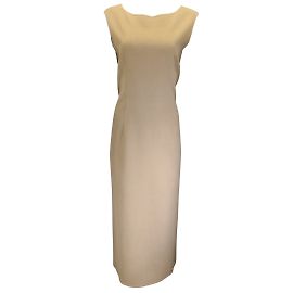 Beiges ärmelloses Woll-Midikleid von The Row Beige
