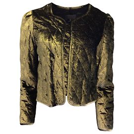 Nili Lotan Jaqueta de veludo Lurex acolchoada metálica dourada Nili Loton Vienna Dourado