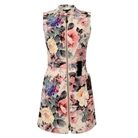 Louis Vuitton-Ärmelloses Kleid aus Baumwolldenim mit mehreren Blumenmustern von Louis Vuitton-Mehrfarben