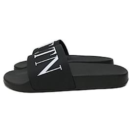 Valentino Garavani-****VALENTINO GARAVANI VLTN Rubber Slide Sandals-Black
