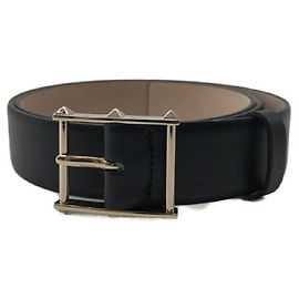 ****VALENTINO GARAVANI Black Leather Belt Black