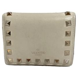 Valentino Garavani-****VALENTINO GARAVANI White Rockstud Bifold Wallet-White