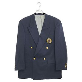 ****VALENTINO GARAVANI Gold Button Navy lined Breasted Jacket Navy blue